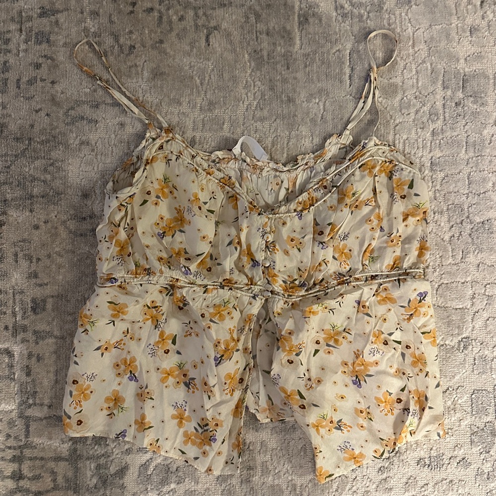 Astr The Label Floral Ruffled Top Size XL